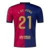 Men's Barcelona F.DE JONG #21 Home Soccer Jersey 2024/25 - Spotify Logo Without Text - acejersey