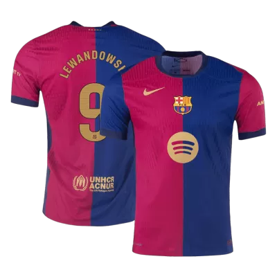 Barcelona LEWANDOWSKI #9 Home Soccer Jersey 2024/25 - Player Version - Spotify Logo Without Text - acejersey