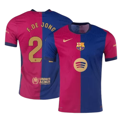 Barcelona F.DE JONG #21 Home Soccer Jersey 2024/25 - Player Version - Spotify Logo Without Text - acejersey