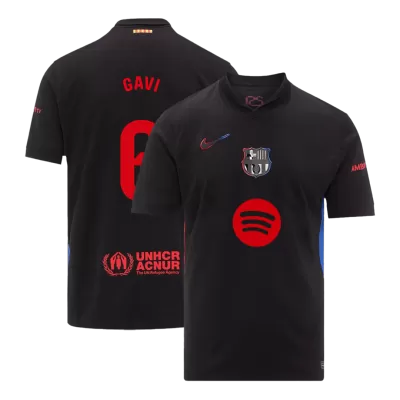 Men's Barcelona GAVI #6 Away Soccer Jersey 2024/25 - Spotify Logo Without Text - acejersey