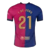 Barcelona F.DE JONG #21 Home Soccer Jersey 2024/25 - Player Version - Spotify Logo Without Text - acejersey