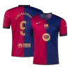 Men's Barcelona LEWANDOWSKI #9 Home Soccer Jersey 2024/25 - Spotify Logo Without Text - acejersey