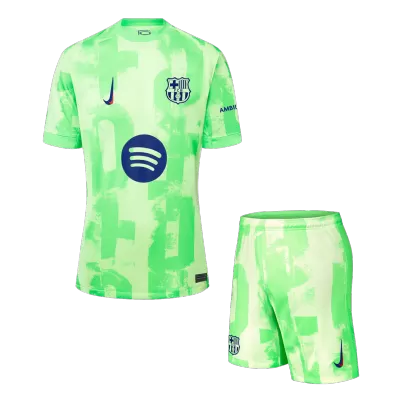 Men's Barcelona Third Away Jersey (Jersey+Shorts) Kit 2024/25 - Spotify Logo Without Text - acejersey