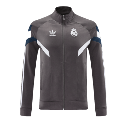 Real Madrid Gray Track Jacket 2024/25 For Adults - acejersey