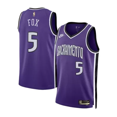 Men's Sacramento Kings De'Aaron Fox #5 Purple Swingman Jersey 2024/25 - Classic Edition - acejersey