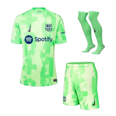 Men's Barcelona Third Away Jersey Full Kit 2024/25 - UCL - acejersey