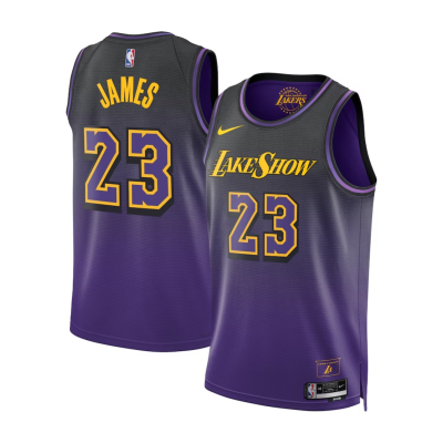 Men's Los Angeles Lakers Lebron James #23 Purple City Swingman Jersey 2024/25 - acejersey
