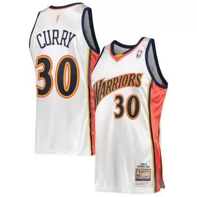 Men's Golden State Warriors Curry #30 White Hardwood Classics Jersey 2009/10 - acejersey