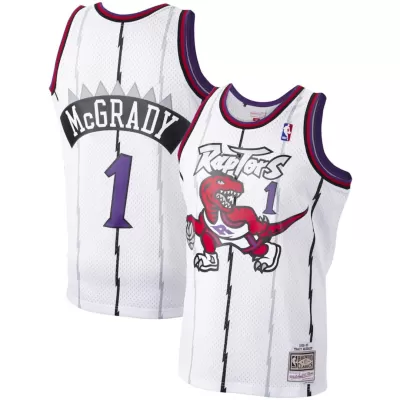 Men's Toronto Raptors McGrady #1 White Hardwood Classics Swingman Jersey 1998/99 - acejersey