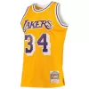 Men's Los Angeles Lakers O'NEAL #34 Yellow Hardwood Classics Swingman Jersey 1996/97 - acejersey