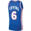 Men's Philadelphia 76ers Julius Erving #6 Blue Hardwood Classics Swingman Jersey 1976/77 - acejersey