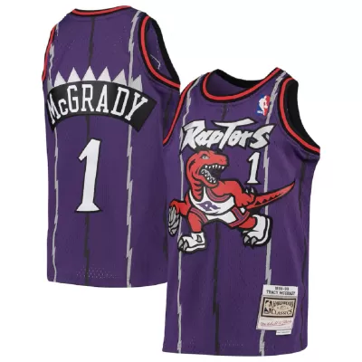 Men's Toronto Raptors Tracy McGrady #1 Purple Hardwood Classics Jersey 1998/99 - acejersey