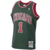 Men's Chicago Bulls Derrick Rose #1 Green Hardwood Classics Swingman Jersey 2008/09 - acejersey