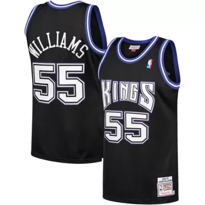 Men's Sacramento Kings Jason Williams #55 Black Hardwood Classics Authentic Jersey 1998/99 - acejersey