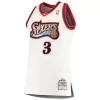 Men's Philadelphia 76ers Iverson #3 White Hardwood Classics Jersey 1997/98 - acejersey