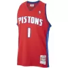 Men's Detroit Pistons Allen Iverson #1 Red Hardwood Classics Swingman Jersey 2008/09 - acejersey