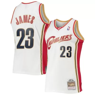 Men's Cleveland Cavaliers Lebron James #23 White Hardwood Classics Swingman Jersey 2003/04 - acejersey