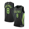 Men's Boston Celtics Kristaps Porzingis #8 Black Swingman Jersey 2024/25 - City Edition - acejersey