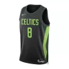 Men's Boston Celtics Kristaps Porzingis #8 Black Swingman Jersey 2024/25 - City Edition - acejersey