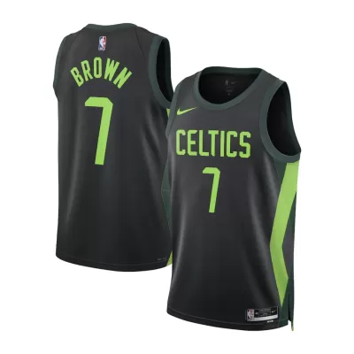 Men's Boston Celtics Jaylen Brown #7 Black Swingman Jersey 2024/25 - City Edition - acejersey