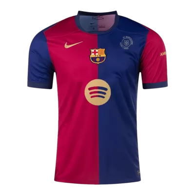 Men's Barcelona 125th Anniversary Home Soccer Jersey 2024/25 - Spotify Logo Without Text - acejersey