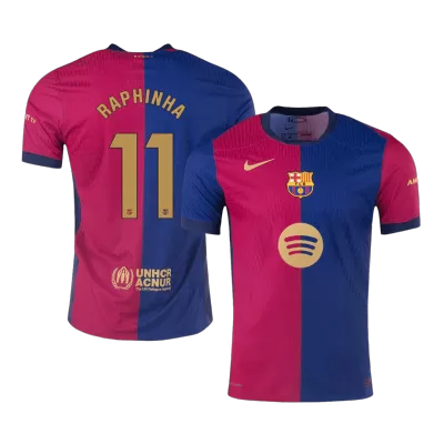 Barcelona RAPHINHA #11 Home Soccer Jersey 2024/25 - Player Version - Spotify Logo Without Text - acejersey