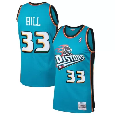 Men's Detroit Pistons Grant Hill #33 Blue Hardwood Classics Swingman Jersey 1998/99 - acejersey