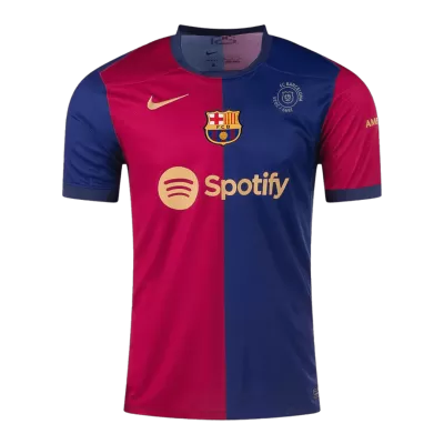 Men's Barcelona 125th Anniversary Home Soccer Jersey 2024/25 - acejersey