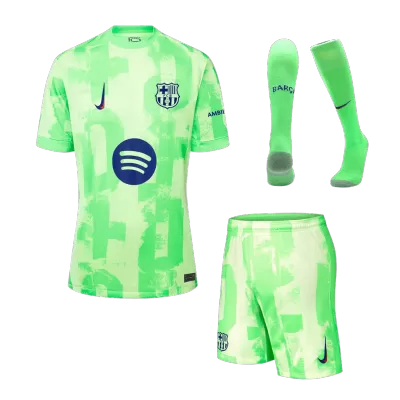 Men's Barcelona Third Away Jersey Full Kit 2024/25 Spotify Logo Without Text - acejersey