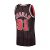 Men's Chicago Bulls Dennis Rodman #91 Black Hardwood Classics Swingman Jersey 1995/96 - acejersey