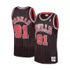 Men's Chicago Bulls Dennis Rodman #91 Black Hardwood Classics Swingman Jersey 1995/96 - acejersey