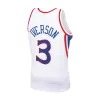 Men's Philadelphia 76ers Allen Iverson #3 White Hardwood Classics Swingman Jersey 1996/97 - acejersey