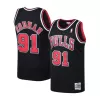 Men's Chicago Bulls Dennis Rodman #91 Black Hardwood Classics Swingman Jersey 1997/98 - acejersey