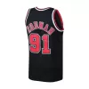 Men's Chicago Bulls Dennis Rodman #91 Black Hardwood Classics Swingman Jersey 1997/98 - acejersey