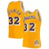 Men's Los Angeles Lakers Magic Johnson #32 Yellow Hardwood Classics Jersey 1984/85 - acejersey