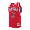 Men's Philadelphia 76ers Iverson #3 Red Hardwood Classics Jersey 1996/97 - acejersey