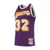 Men's Los Angeles Lakers Magic Johnson #32 Purple Hardwood Classics Jersey 1984/85 - acejersey