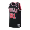 Men's Chicago Bulls Dennis Rodman #91 Black Hardwood Classics Swingman Jersey 1997/98 - acejersey