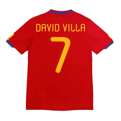 Spain DAVID VILLA #7 Home Retro Soccer Jersey 2010 - acejersey