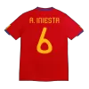 Spain A. INIESTA #6 Home Retro Soccer Jersey 2010 - acejersey