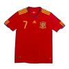 Spain DAVID VILLA #7 Home Retro Soccer Jersey 2010 - acejersey