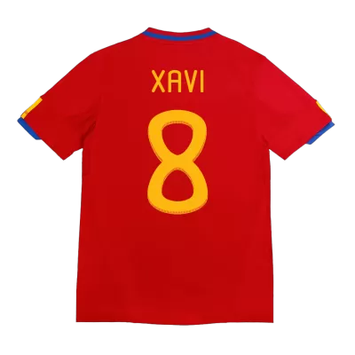 Spain XAVI #8 Home Retro Soccer Jersey 2010 - acejersey