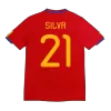 Spain SILVA #21 Home Retro Soccer Jersey 2010 - acejersey