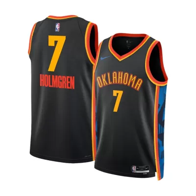 Men's Oklahoma City Thunder Chet Holmgren #7 Black City Swingman Jersey 2024 - acejersey