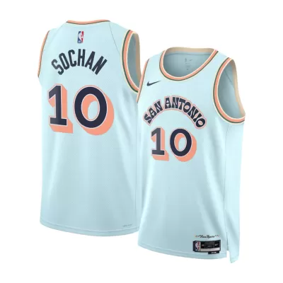 Men's San Antonio Spurs Jeremy Sochan #10 Blue City Swingman Jersey 2024 - acejersey