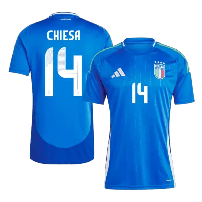 Men's Italy CHIESA #14 Home Soccer Jersey Euro 2024 - acejersey