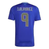 Men's Argentina J.ALVAREZ #9 Away Soccer Jersey 2024 - acejersey