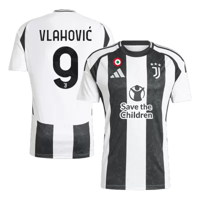 Men's Juventus VLAHOVIĆ #9 Home Soccer Jersey 2024/25 - Save The Children Sponsor - acejersey