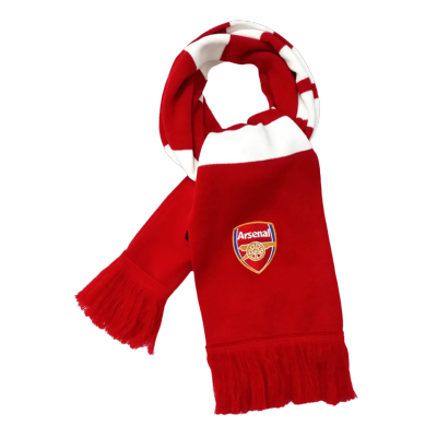 Arsenal Knit Soccer Scarf - Red&White - acejersey