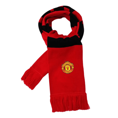 Manchester United Knit Soccer Scarf - Red&Black - acejersey